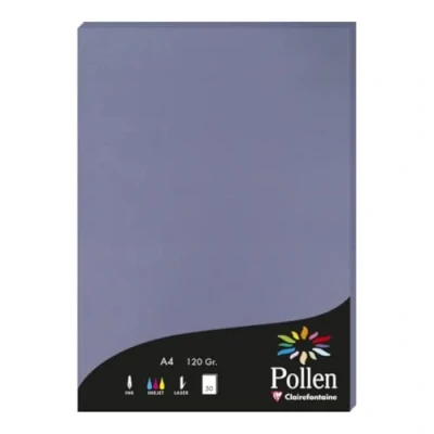 Abbildung von Clairefontaine 4219C Packung mit 50 Karten Pollen 120g, DIN A4, 21 x 29,7cm, Vergissmeinnicht