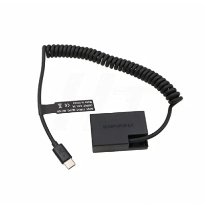 Abbildung von HangTon USB C auf LP E17 Dummy Akku für Canon EOS R8 T6s T6i T7i 8000D X8i SL2 Kamera 9V/12V PD DR E18