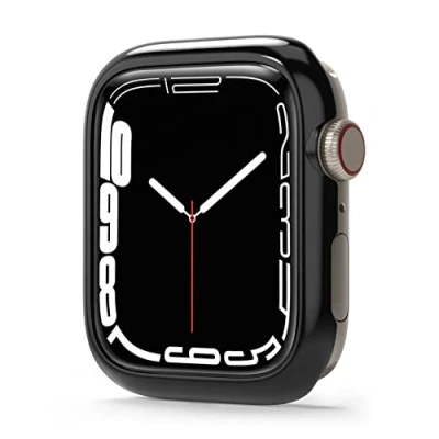 Abbildung von Ringke Bezel Styling Kompatibel mit Apple Watch Series 9/8/7 (45mm) Hülle, Lünette Ring Kleber Abdeckung Kratzfest Stainless Steel Schutzthülle Black (45 03)