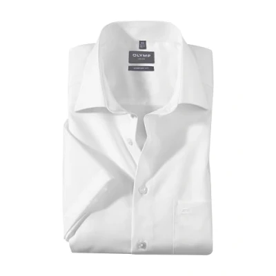 Abbildung von OLYMP Luxor comfort fit Hemd Halbarm New Kent Kragen Popeline weiß Gr. 41