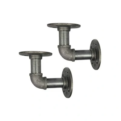Abbildung von Natural Goods Berlin 2X Regalhalterung Schöneberg 3/4 Zoll Eisen Rohr Regalhalter, Pipe Regalträger Vintage, Industrial Wandregal L Form (für 12 18cm Regalbretter, Industrial)