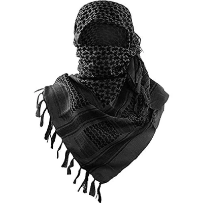 Abbildung von Luxns Militärischer Shemagh Taktischer Wüsten Schal / 100% Baumwolle Keffiyeh Wrap für Damen und Herren, Schwarz, Einheitsgröße