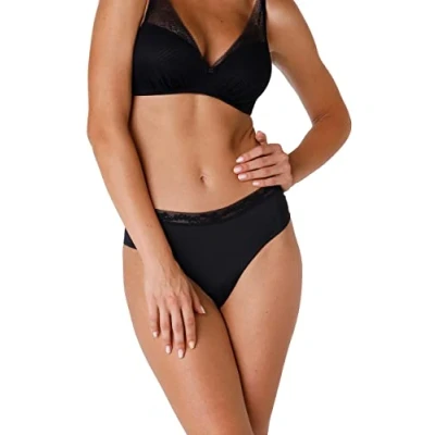 Abbildung von Lovable Midi Slip aus Mikrofaser und Spitze Invisible Exclusive Damen , Schwarz 3/M