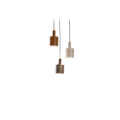 Abbildung von Lindby Hängelampe Ovelia, dunkelbraun/kaffee/beige, 3 flg.