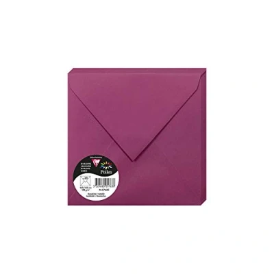 Abbildung von Clairefontaine 5763C Packung mit 20 Umschlägen Pollen 16,5x16,5 cm, 120g, gefüttert, ideal für Einladungen und Korrespondenz, Premium glattes Papier, Himbeerrot, 1 Pack