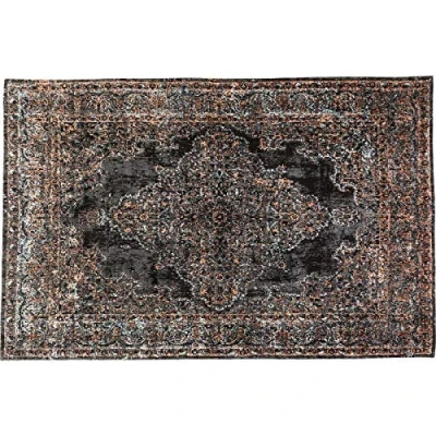 Abbildung von Kare Design Teppich Kelim Pop Rockstar, Schwarz/Braun, Bodenteppich, Vorleger, Läufer, Baumwolle, 300x200 cm (L/B)