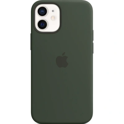 Abbildung von Apple iPhone 12 Mini Hülle MagSafe Silikon Original Soft Case/Backcover Handyhülle Grün