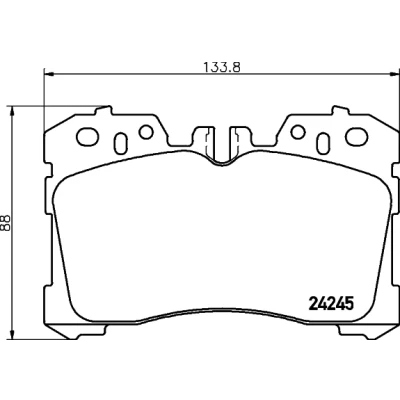 Abbildung von HELLA 8DB 355 006 661 Bremsbelagsatz für Verschleißwarnanzeiger vorbereitet LEXUS: LS IV