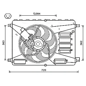 Abbildung von PRASCO FD7556 Lüfter 384 FORD: Galaxy Mk2 MPV, S Max Mk1, MONDEO 4 Turnier