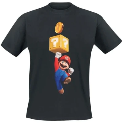 Abbildung von Henry Tiger Super Mario BROS COIN Tshirt print, Herren, Größe: XL, Black