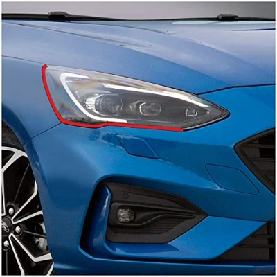 Abbildung von Devil Eye® Scheinwerferfolie rot Zierstreifen Dekor Dekorleiste Folie Flexibel für Scheinwerfer Kfz Auto Zubehör Selbstklebend KX004 (Kompatibel mit Ford Fiesta ab 2017)