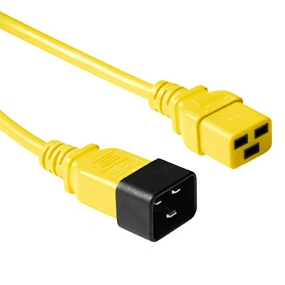Abbildung von ACT Kaltgerätekabel Verlängerung 1,2m, C19 Buchse auf C20 Stecker, IEC 60320 Netzkabel AK5101 Gelb