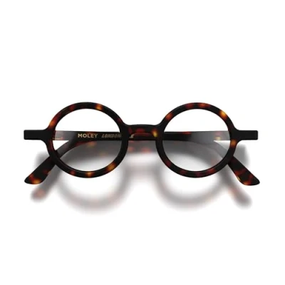 Abbildung von LONDON MOLE Brillen Moley Lesebrille Runde Coole Leser Stilvolle Herren Damen Unisex Federscharniere Mattbraunes Schildpatt + 1,5 Vergrößerung