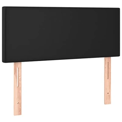 Abbildung von vidaXL Kopfteil, Bettkopfteil mit Holzbeinen, Höhenverstellbar Polsterkopfteil für Bett, Betthaupt Bettzubehör Schlafzimmer, Schwarz 80x5x78/88cm Kunstleder