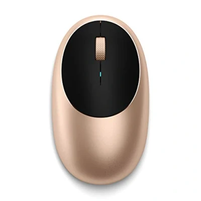 Abbildung von SATECHI Aluminium M1 kabellose Bluetooth Maus mit wiederaufladbarem Typ C Anschluss Für M2/M1 MacBook Pro/Air, iPad M2 Mac Mini, iMac und mehr (Gold)