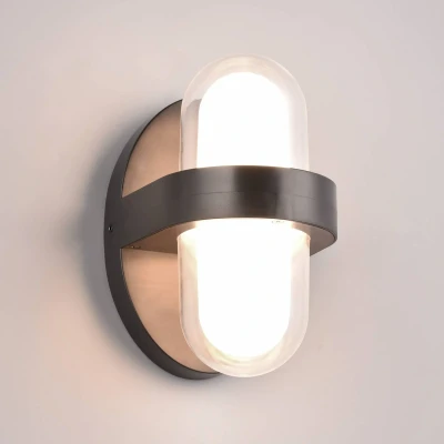 Abbildung von Reality Leuchten LED Außen Wandleuchte Limeira R24256232, Kunststoff Schwarz matt, klar, inkl. 2x 2.5 Watt