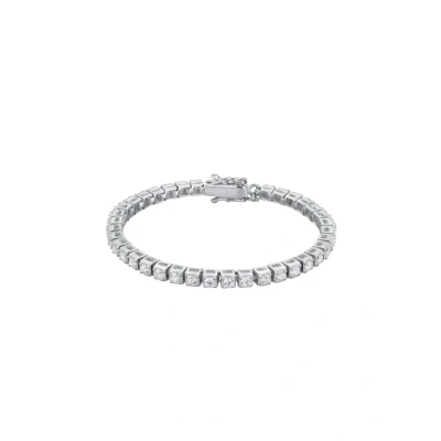 Abbildung von Kuzzoi Herren Zirkonia Armband aus 925 Sterling Silber mit Kastenschloss brillantes Tennisarmband für den Mann Länge 23 cm