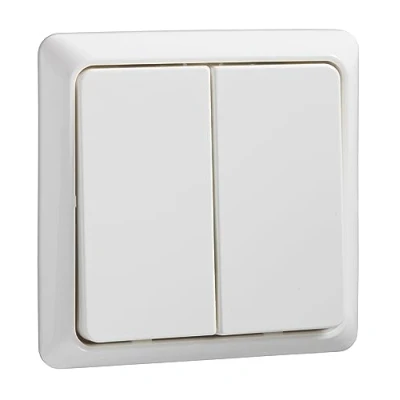 Abbildung von Schneider Electric Elso 506194 Doppeltaster 42V/1A Unterputz RENOVIERUNG reinweiß, Made in Germany