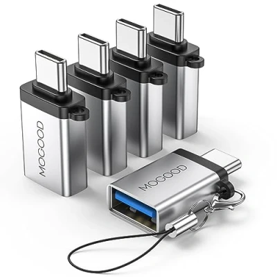 Abbildung von MOGOOD Adapter USB C auf 3.0, Stecker 3.0 Buchse Adapter, Thunderbolt 4/3 für MacBook Pro, Air, Chromebook, Pixelbook, Microsoft Surface, Samsung Galaxy und mehr