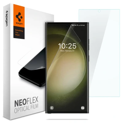 Abbildung von 2er Pack Samsung Galaxy S23 Ultra Schutzfolien Spigen Neo Flex Screenprotector Duo Case Friendly Screenprotektor für das