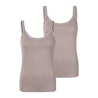 Abbildung von Lascana 2 PACK Unterhemd/shirt, Damen, Größe: 44/46, Taupe