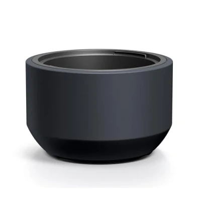 Abbildung von Spetebo Blumentopf XL Kunststoff rund gerade Form (Packung, 1 St., tlg), Design Blumenkübel in anthrazit mit Pflanz Einsatz