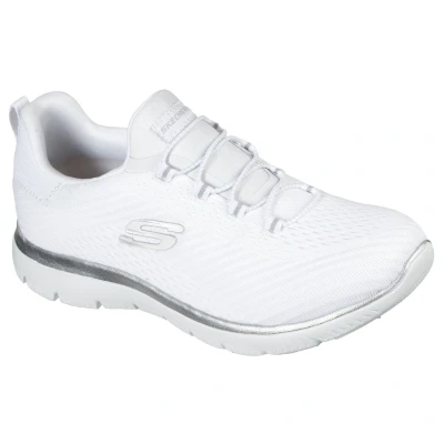 Abbildung von Skechers Damen Summits Fast Attraction Sneakers, White Mesh Silver Trim, 40 EU
