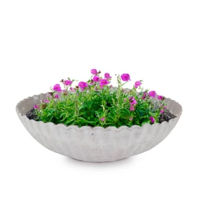 Abbildung von matches21 HOME &amp; HOBBY Blumentopf Dekoschale runde Pflanzschale für draussen grau marmoriert 22 cm (1 St), Blumen Schale als wetterfeste Friedhof Grab Schmuck Grabschale