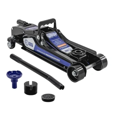 Abbildung von ECD Germany Hydraulischer Wagenheber bis 2,5T, TÜV/GS Zertifiziert, Hubhöhe 80 360 mm, 2X Gummiauflage &amp; SUV Adapter, KFZ Rangierwagenheber mit Rollen, PKW Radwechsel Montagehilfe