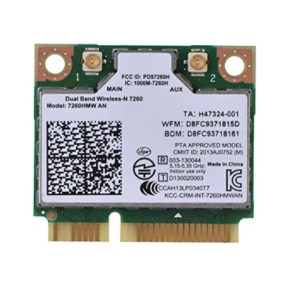 Abbildung von 7260HMW WiFi Netzwerkkarte, Mini PCI e 300M Dualband 2,4G/5G Wireless Netzwerkkarte für Intel 7260AN, Unterstützung Bluetooth 4.0 Slot Gerät