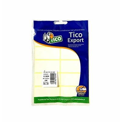 Abbildung von Tico E 5828 Packung mit 10 Blatt Etiketten (Etiketten von 100 58x28 mm) Adhesive Weiß
