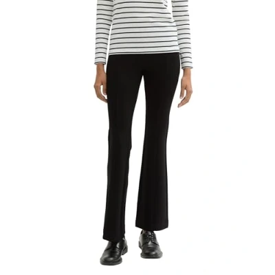 Abbildung von TOM Tailor Ausgestellte Treggings Stoffhose, Damen, Größe: 34x32, Deep black