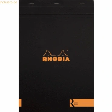 Abbildung von 10 x Rhodia Notizblock Nr. 14 11x17cm liniert 80 Blatt schwarz
