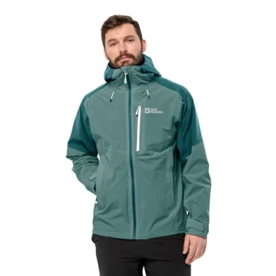 Abbildung von Jack Wolfskin Eagle PEAK Regenjacke / wasserabweisende Jacke, Herren, Größe: Small, Jade green