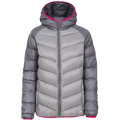 Abbildung von Trespass Kirstin, Storm Grey, XS, Warme Daunenjacke mit Kapuze 90% Daunen für Damen, X Small, Grau