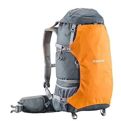 Abbildung von Mantona Kamerarucksack elementsPro 40 Professioneller Outdoor mit anpassbaren Innenfächer, viel Stauraum für Kamera und Zubehör, Laptop bis 14 Zoll, inkl. abnehmbarer Regenhülle