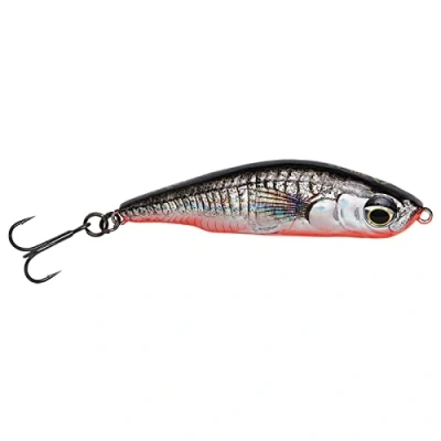 Abbildung von Savage Gear Hardbait zum Twitchen auf Forellen &amp; Barsche 5,5cm 7g Sticklebait Pencil Sinking, Farbe:Black Red
