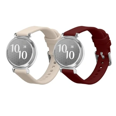 Abbildung von kwmobile Ersatzarmband kompatibel mit Garmin Lily 2 Armband Fitnesstracker Band aus Silikon in Beige Bordeaux