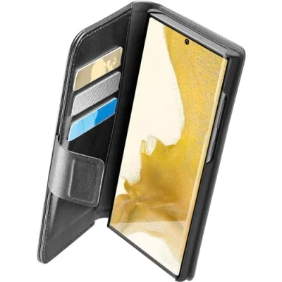 Abbildung von Cellularline Book Agenda Galaxy S23 Ultra Bookgewahrsam mit Magnetverschluss Eleganz und Funktionalität in Einer einzigen Lösung Schwarz