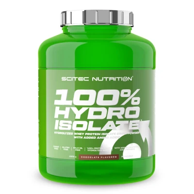 Abbildung von Scitec Nutrition 100% Hydro Isolate Hydrolysiertes Isolat mit Glutamin &amp; Arginin zuckerfrei, glutenfrei Erholung nach dem Training, 2000 g, Schokolade