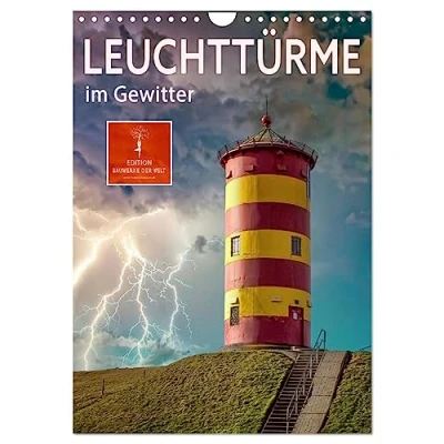 Abbildung von Leuchttürme im Gewitter (Wandkalender 2025 DIN A4 hoch), CALVENDO Monatskalender