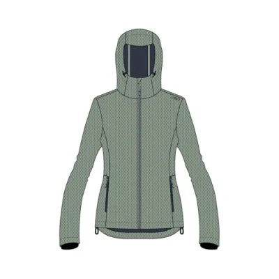 Abbildung von CMP Damen Softshell Jacke mit fester Kapuze, Mineral, 40