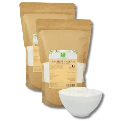 Abbildung von Bambusfaser 1000g (2x500g) Low Carb &amp; Keto mehl von der Grünen Essenz kohlenhydratarmes Bambusmehl Bambuspulver Ballaststoffmehl Bambusfasermehl Natürliche Stärke (1000g)