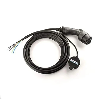 Abbildung von 10m Ladekabel 3 Phasen 400V 11kW 16A Typ 2 mit freiem Kabelende für Eigenbau Wallbox Ladestation Wallbox24