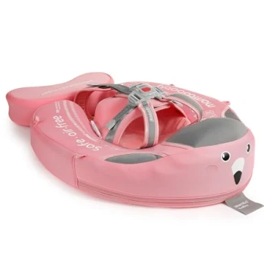 Abbildung von HECCEI Baby Schwimmring mit Sonnendach, Mambobaby Schwimmhilfe Robust Weich Wasserdicht Schwimmtrainer für Kinder 3 Monate bis 24