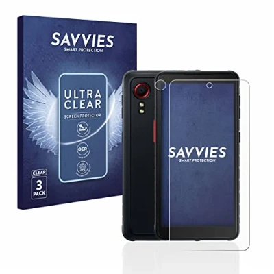 Abbildung von Savvies 6 Stück Schutzfolie für Samsung Galaxy XCover 5 (Display+Kamera) Displayschutz Folie Ultra Transparent