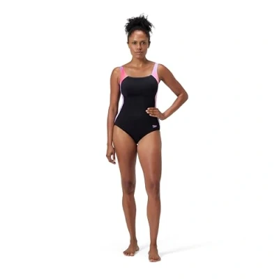 Abbildung von Speedo Womens Shaping Lunalustre Printed Piece Badeanzug, Damen, Größe: 46, Neon violet