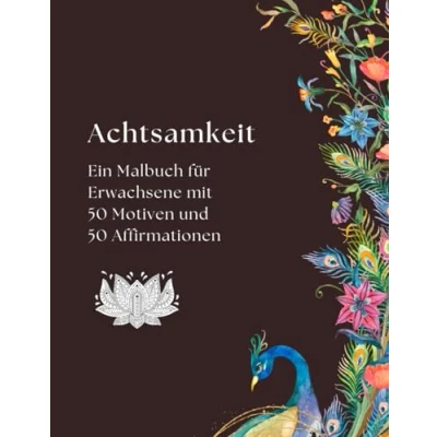 Abbildung von Achtsamkeit Ein Malbuch für Erwachsene mit 50 Motiven und Affirmationen: Achtsamkeits zur Entspannung zum Stressabbau mehr ... positiven Affirmationen Selbstliebe.