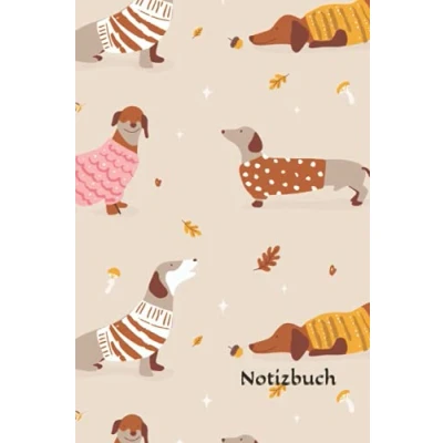Abbildung von Notizbuch: Dackel Notizbuch 6x9 Zoll DIN A5 120 Seiten Punktraster Hundebekleidung Notizheft Hundehalter Tagebuch Hunde Notebook Hundeliebhaber Schreibheft