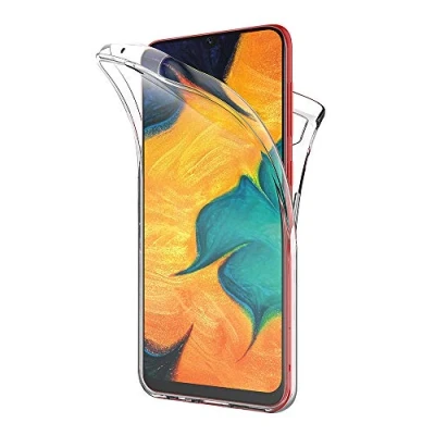 Abbildung von AICEK Compatible Samsung Galaxy A30 Hülle, 360Full Body Transparent Silikon Schutzhülle für Case Durchsichtige TPU Bumper Handyhülle (6,4 Zoll)